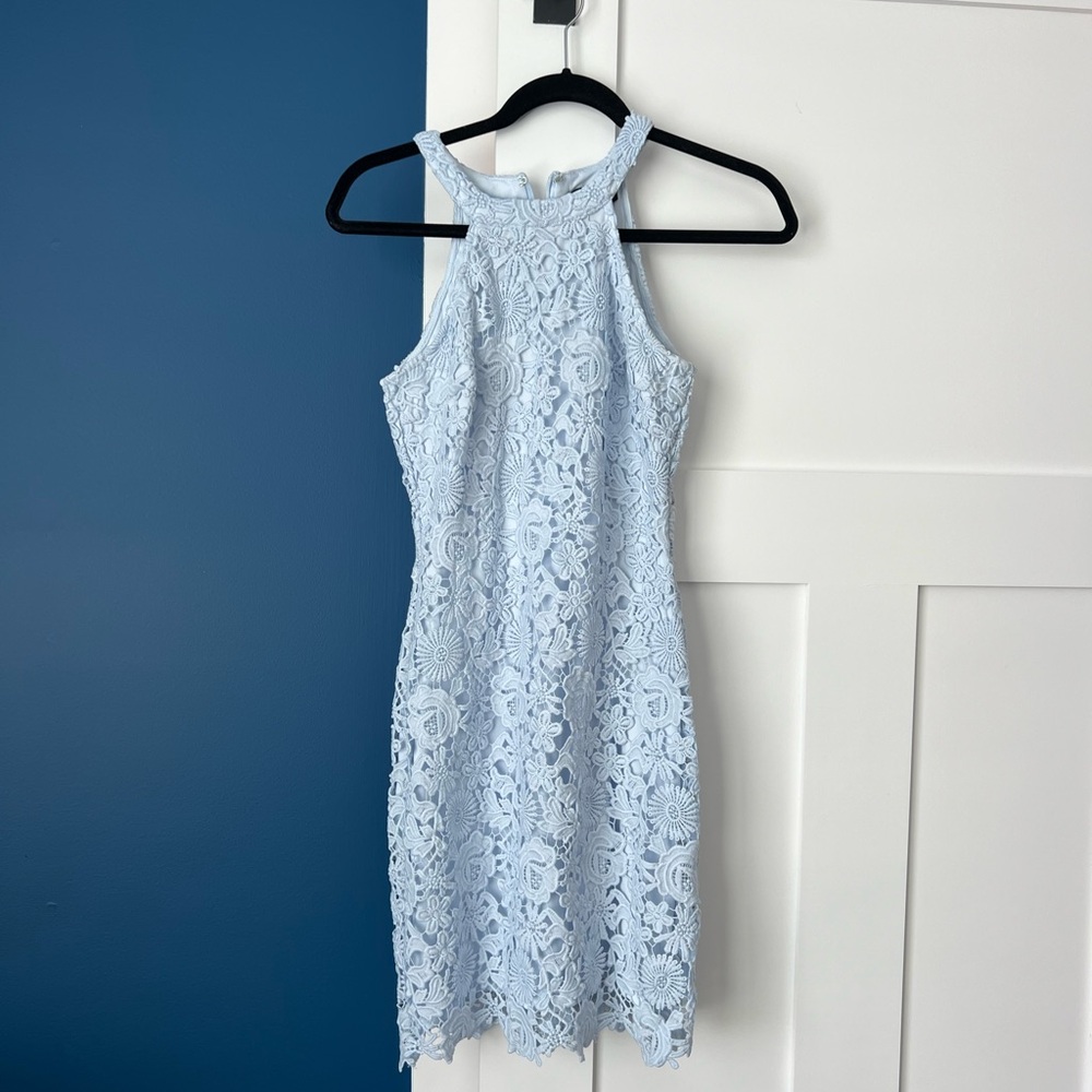 Lulus Light Blue Lace Dress Size XS